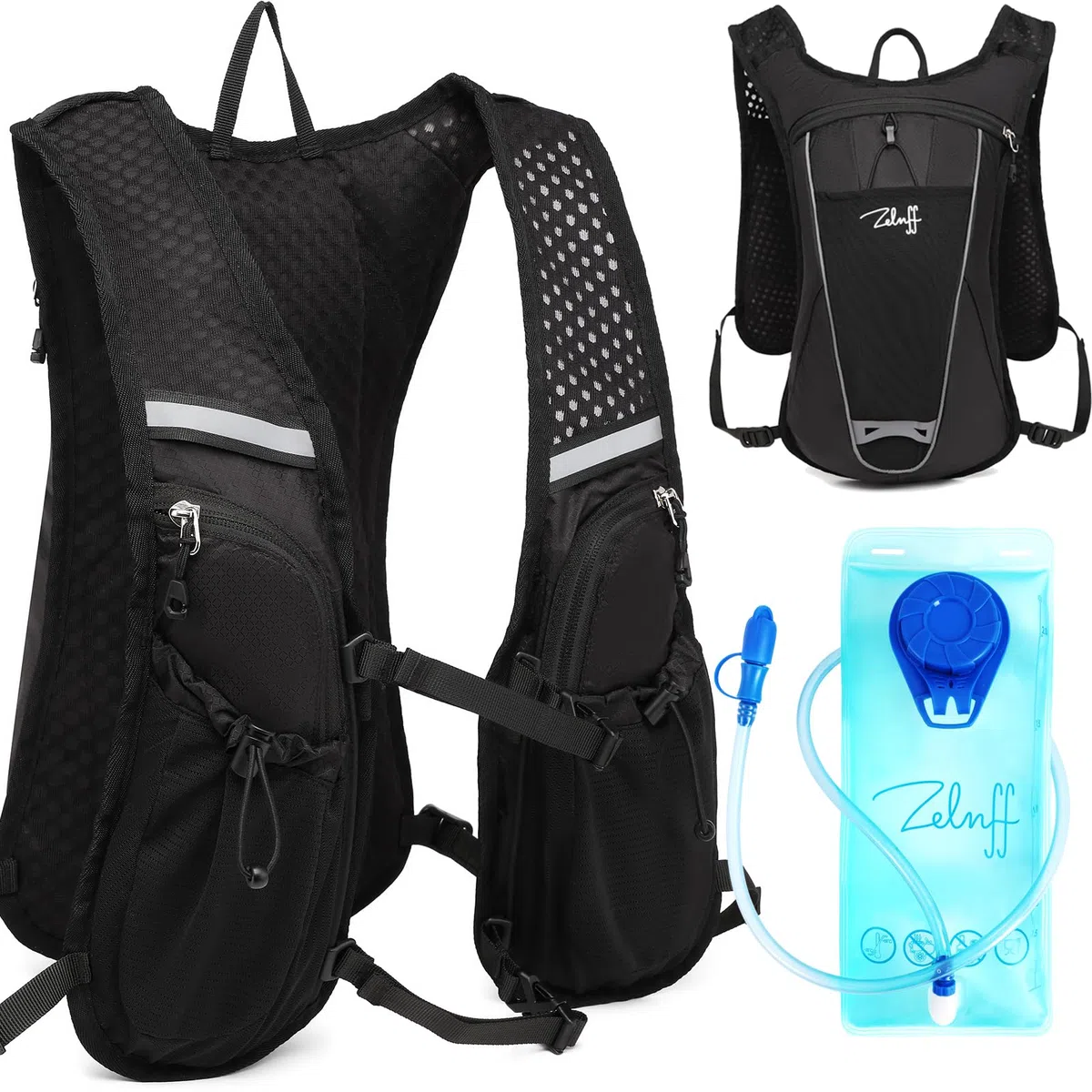 Sac à dos d'hydratation avec poche à eau, 2 l, gilet de course, pour homme et femme, ultra léger, pour la course, le marathon, le jogging, le cyclisme