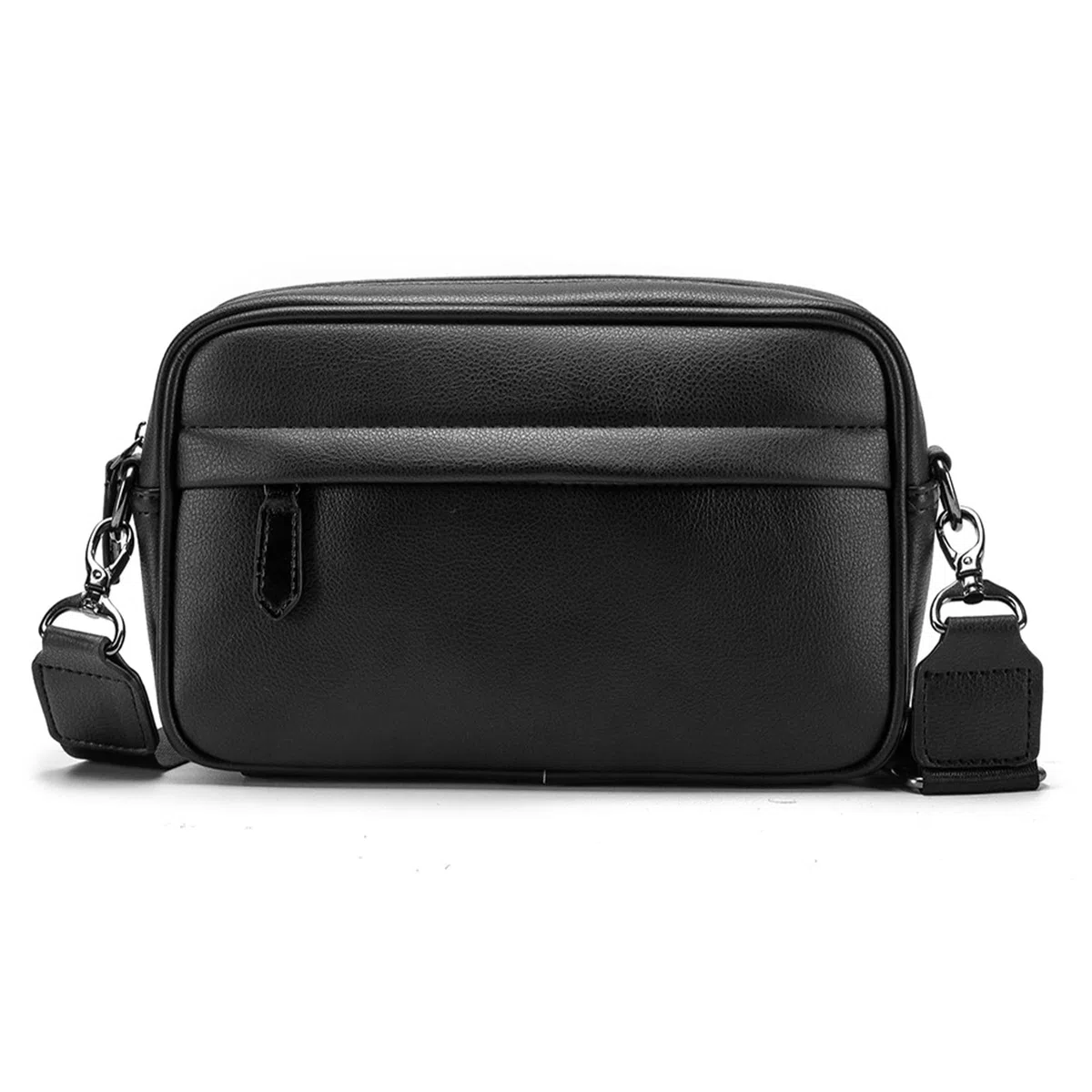 Sac à Bandoulière en Cuir PU Simple et Noir, Sac à Bandoulière avec Plusieurs Poches, Sac de Voyage étanche Adapté au Transport des Nécessités Quotidiennes, Cadeaux pour(Sac en bandoulière)