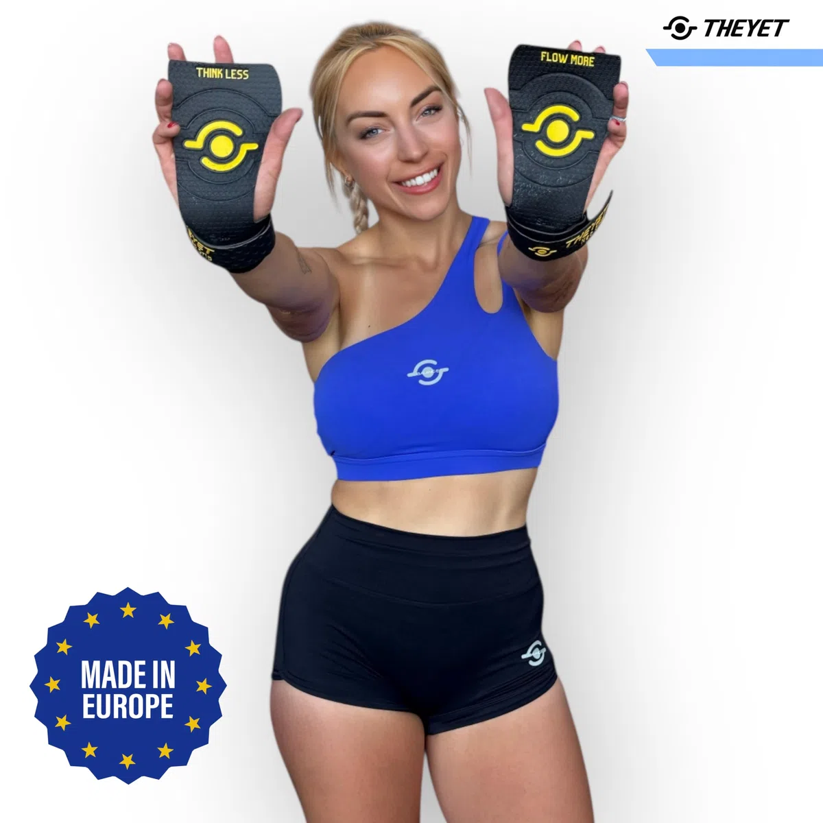 Theyet Maniques Crossfit sans Magnésie et sans Trous | Grips Unisexes pour Tractions, Anneaux et Calisthénie | Adhérence Extrême sur Tout Type de Barres | Poignets Offerts