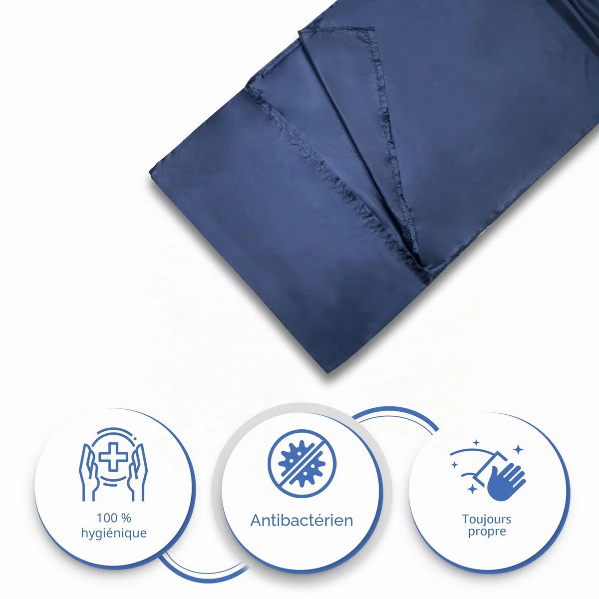 Sac de couchage compact ultra léger en microfibre imitation soie pour voyage, été, tropiques, cabane