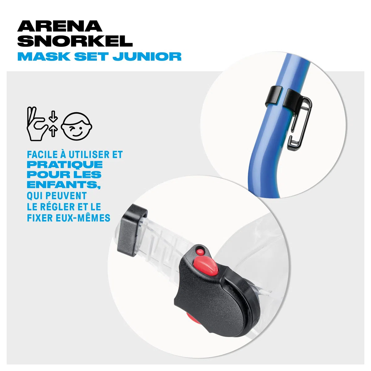 Arena Ensemble Masque et Tuba Enfants, Masque de Plongée, Masque de Mer, Tuba Snorkeling pour Fille avec Technologie Anti-Infiltration, Tuyau Flexible avec Soupape de Purge, Silicone Hypoallergénique