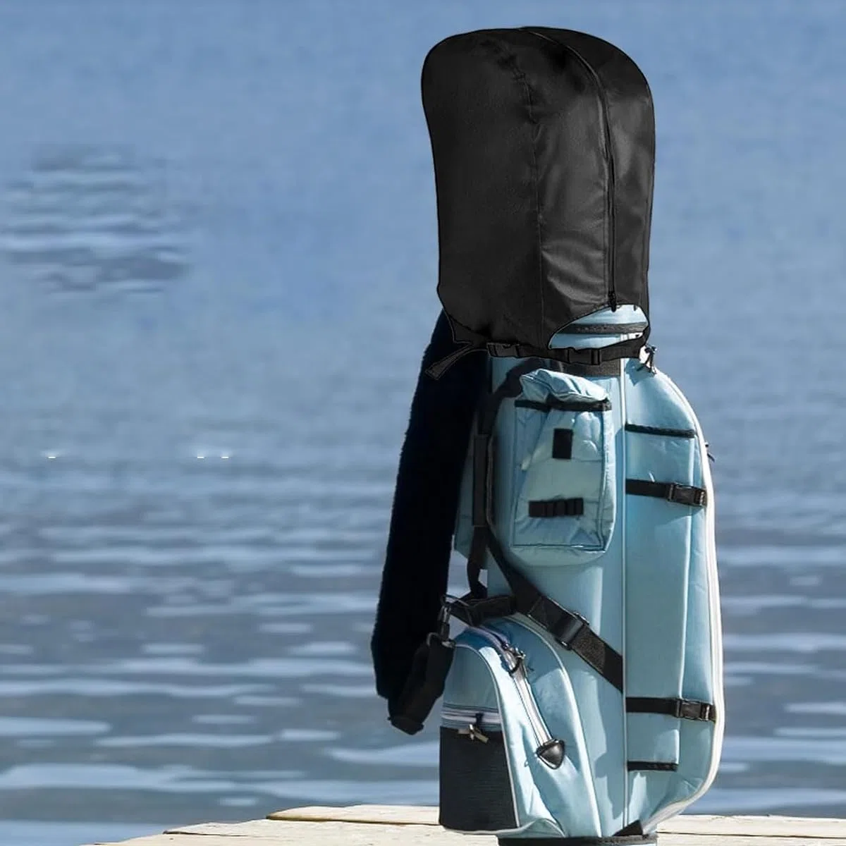 Housse de Protection Contre la Pluie et la poussière pour Sac de Golf, Noire, 20 x 33 x 50 cm, Universelle, pour la Protection de l'équipement de Golf en extérieur