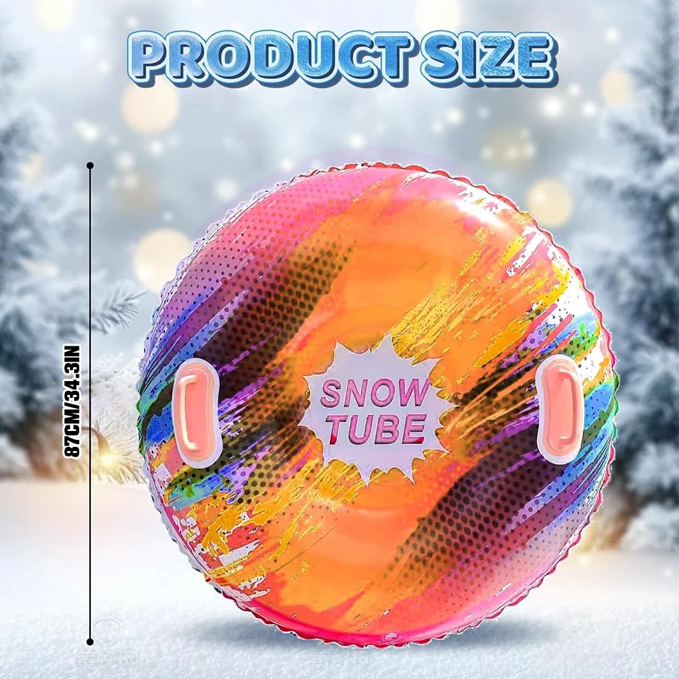 Luge gonflable donut - Jouet à neige gonflable pour adultes - Activité de plein air sur un ski - Pente après le ski ou le snowboard
