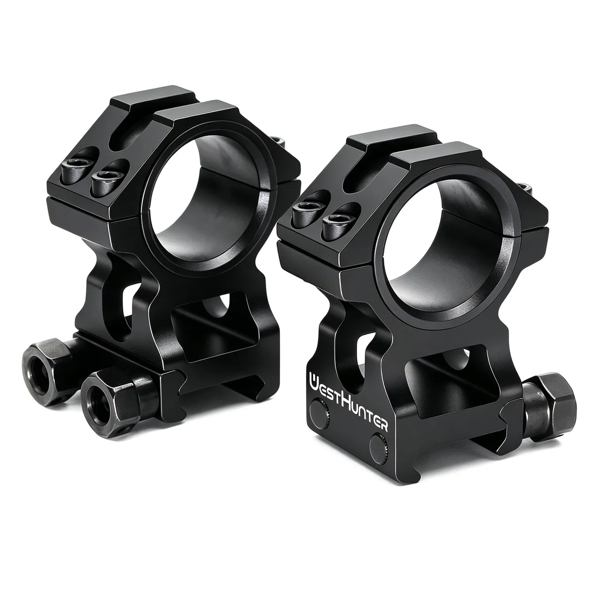 WestHunter Anneaux de Lunette de Précision Industrielle pour Fusil, Montage de Lunette de Visée Picatinny Tactique 25,4 mm 30 mm en Alliage 6061 T6 | Hauteur Centrale de 36 mm / 29 mm
