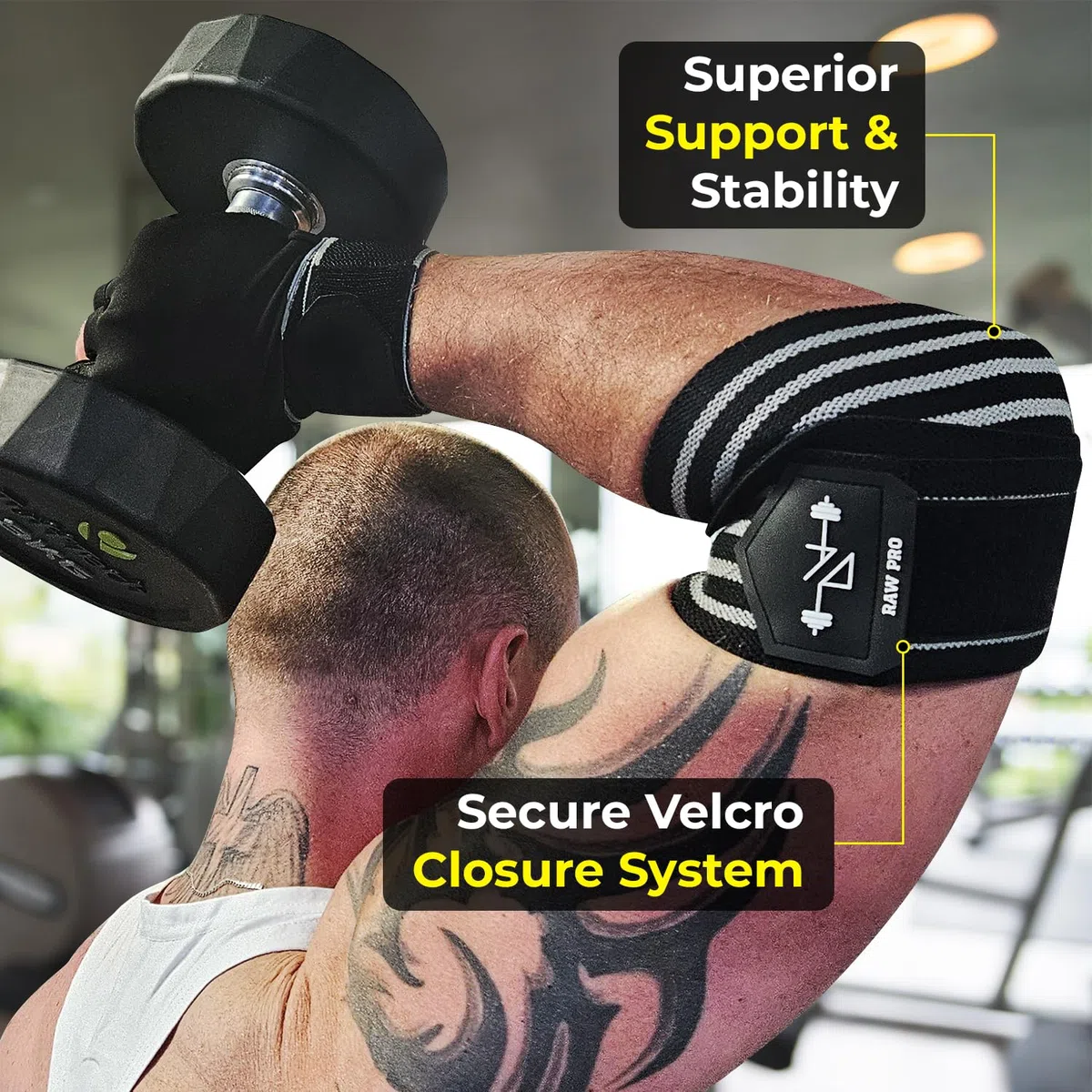 Paire de bandages de compression pour coude - Noir - Support de qualité supérieure pour haltérophilie, dynamophilie et musculation