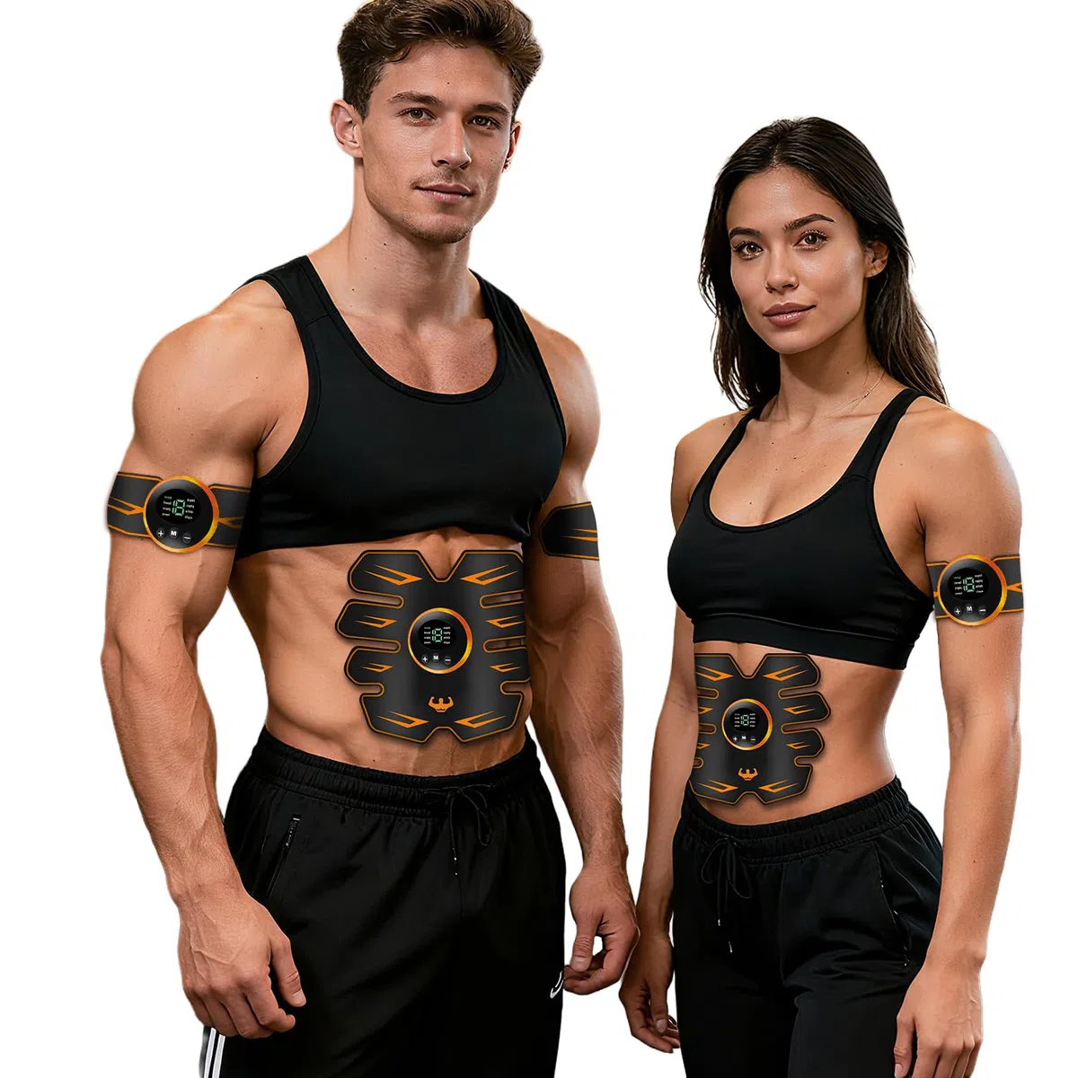 Stimulateur Musculaire EMS, Ceinture Abdominale Électrostimulation, 8 Modes 19 Niveaux, Appareil de Musculation pour Abdomen/Bras/Jambes, Femme Homme