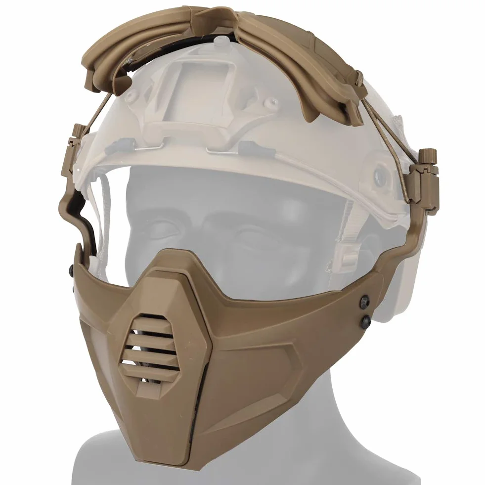 Fast Casque Lunettes de Protection Lunettes avec Masque Amovible Convient à la fête de l'airsoft Paintball Halloween