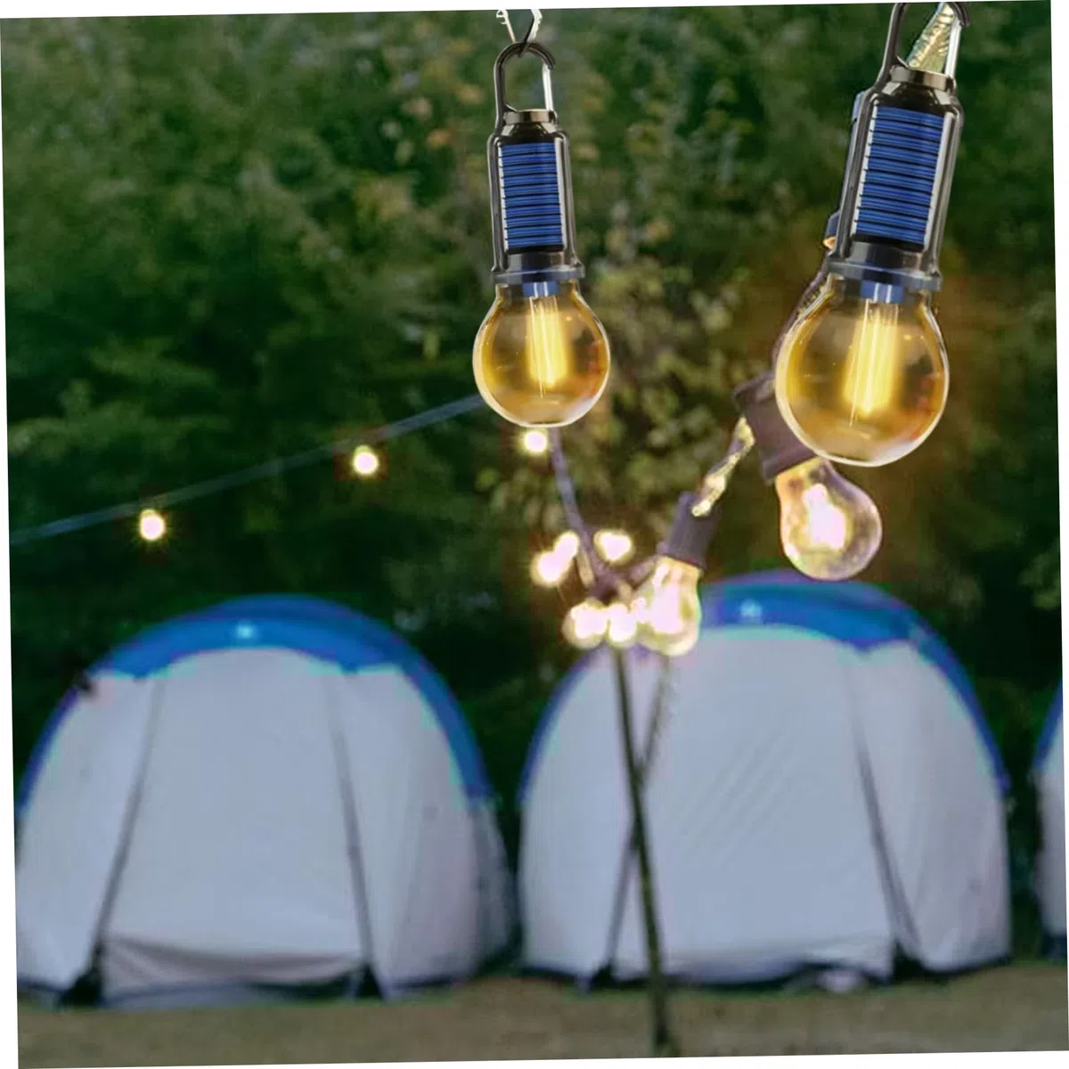 Lot de 2 lampes solaires de camping portables, étanches, multifonctions, rétro, avec crochet, pour camping en plein air, ampoule solaire, lampes solaires pour, poche