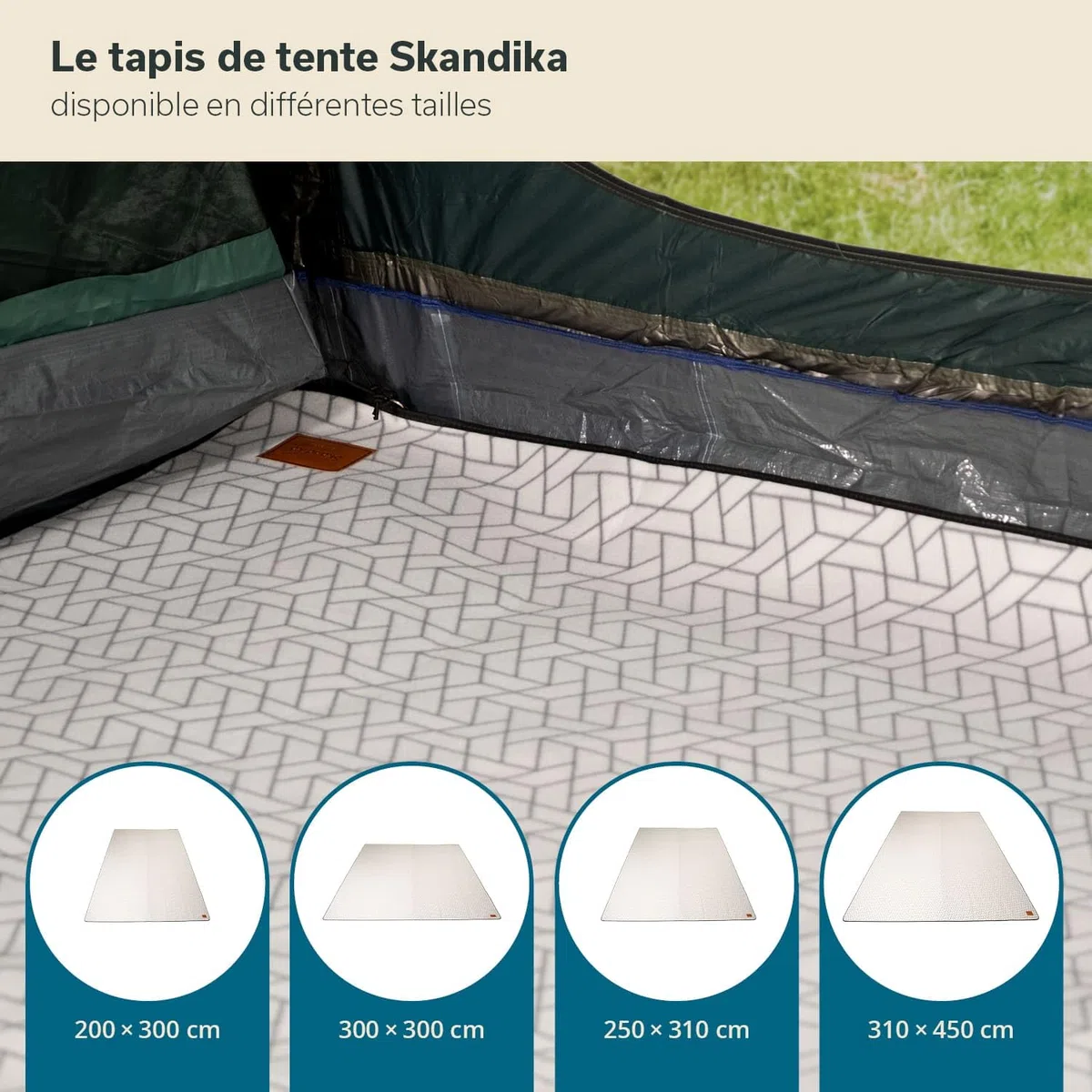 Skandika Tapis de Tente | Tapis d'extérieur en Polaire Softtouch, Robuste & étanche, Sac de Rangement, Couverture de Pique-Nique, Tapis de Sol | Accessoires Camping, Caravane, Balcon (300 x 300 cm)