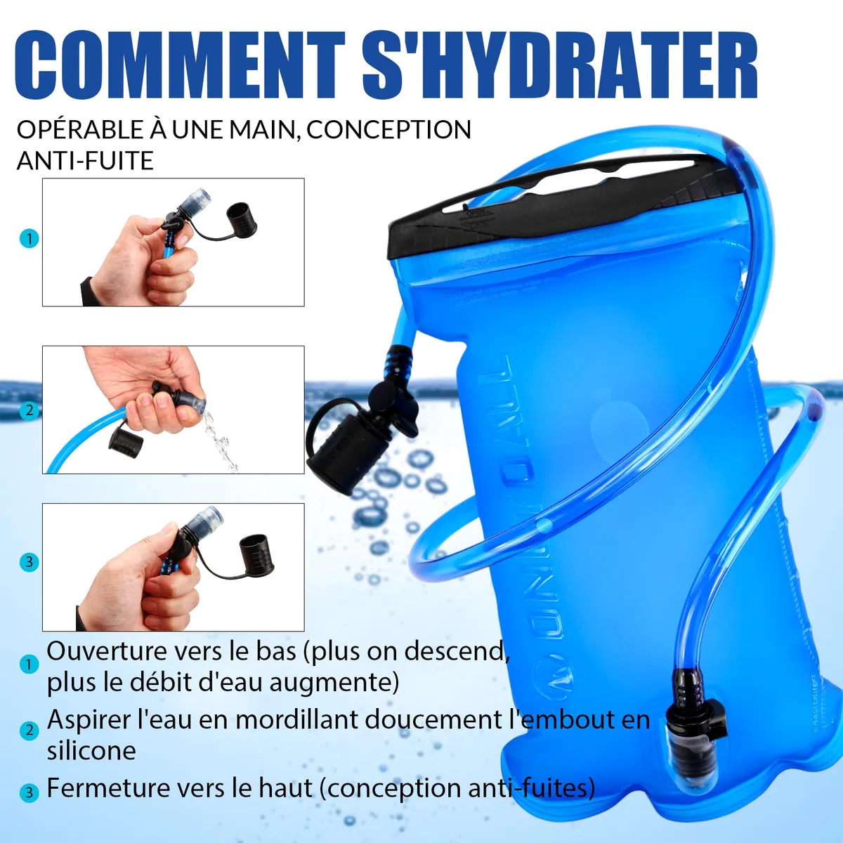 Gilet Hydratation Running Femme avec Flasque Running de 500 ML/Poche à Eau de 2L, Sac Hydratation Running Homme Léger 6L, Gilet Trail pour Jogging Vélo Marathon Moto, 150 g