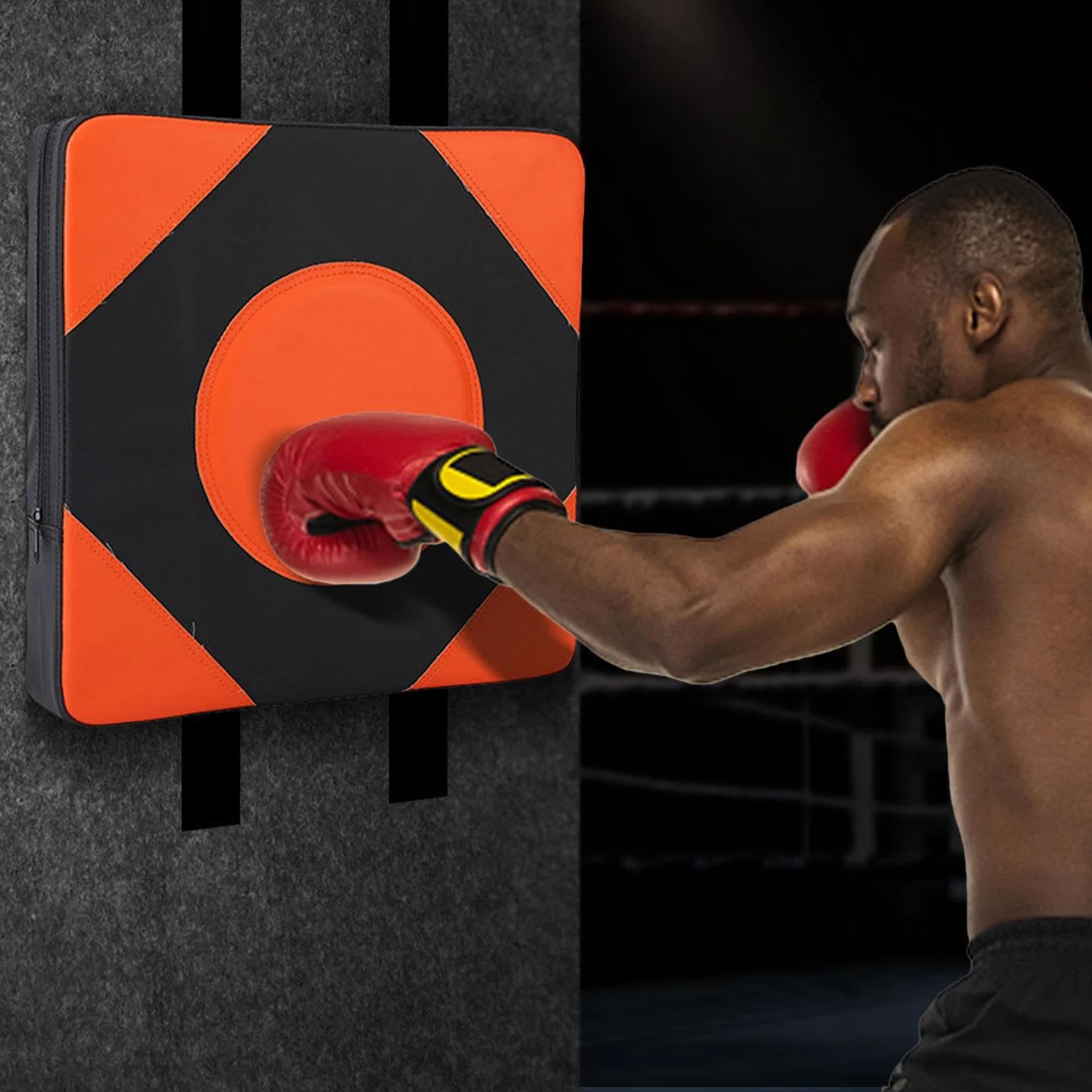 Sac de Frappe Mural | Sac de Boxe Mural en Cuir PU - Tapis de Combat Mural pour Sac de Boxe Mural, Tapis d'entraînement pour équipement de Fitness à Hauteur réglable pour Taekwondo de Boxe