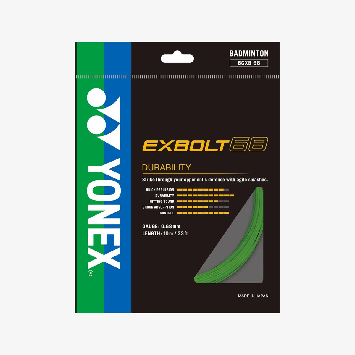 YONEX Exbolt 68 Corde de badminton Vert citron