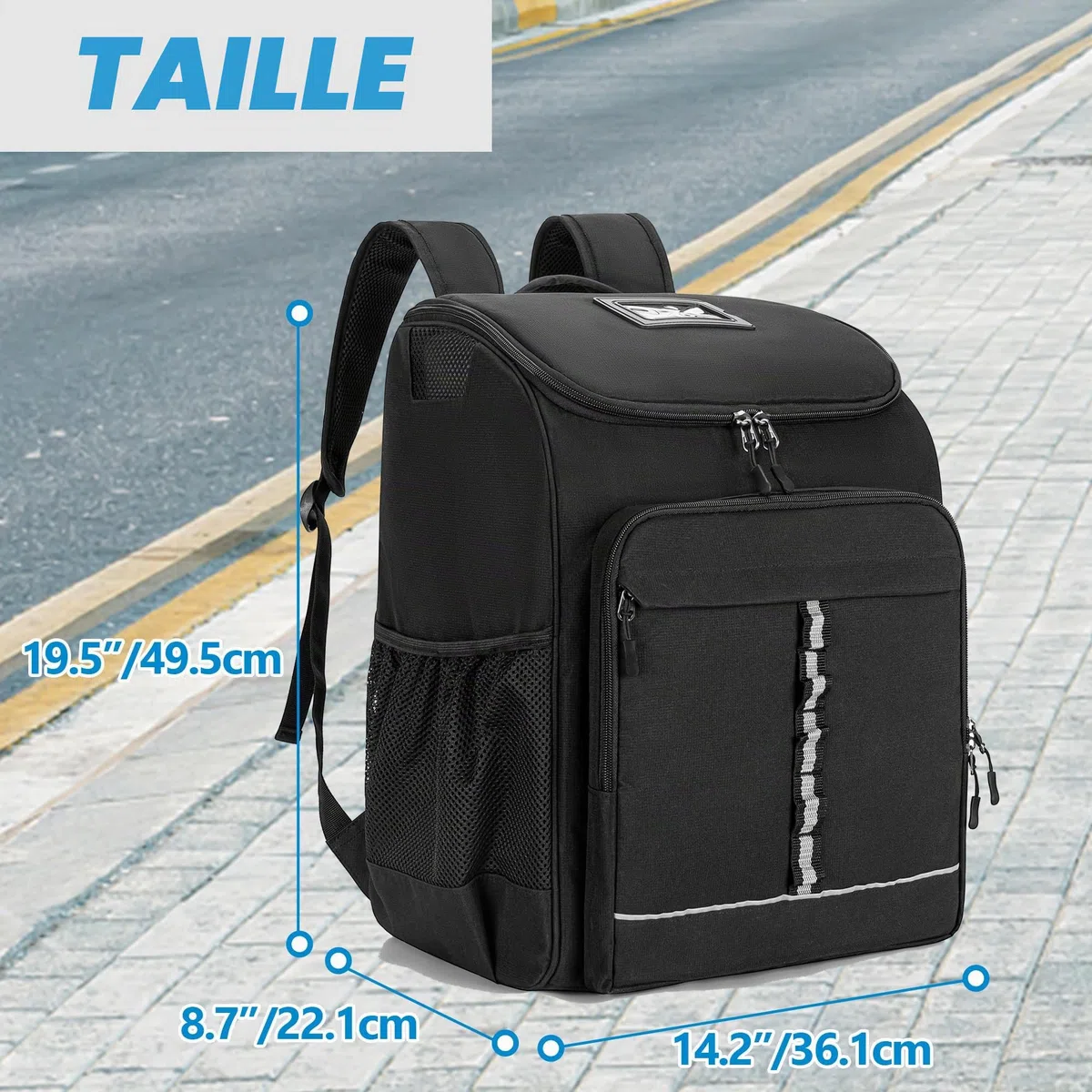 GOBUROS Sac de Patinage à roulettes pour Patins à Glace, Sac à roulettes avec Poche Supérieure pour Casque, Sac à Dos avec Bandoulière Rembourrée Réglable pour Équipement de Patins-Version Améliorée