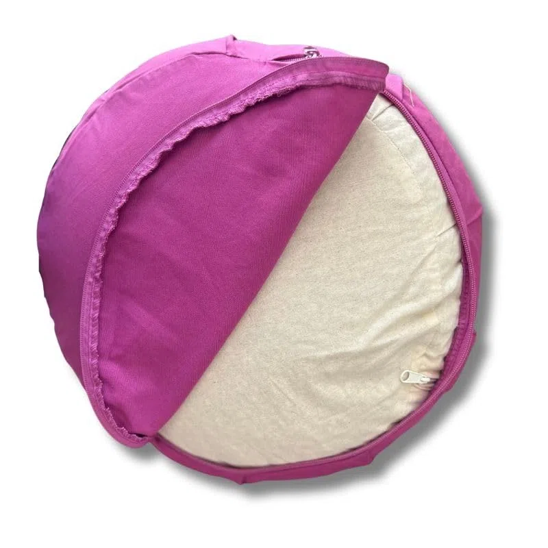 Coussin de Méditation Zafu Lotus 40 x 17 cm – Coussin Zen Yoga avec Balles d’Épeautre Biologiques – Assise Ergonomique et Confortable – Housse Lavable – Relaxation & Mindfulness