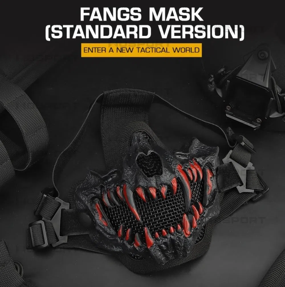 Peminkoo Masque Airsoft Cosplay Demi-Masque Polyvalent Sangle réglable Couvre-Chef Respirant Accessoires de Cosplay