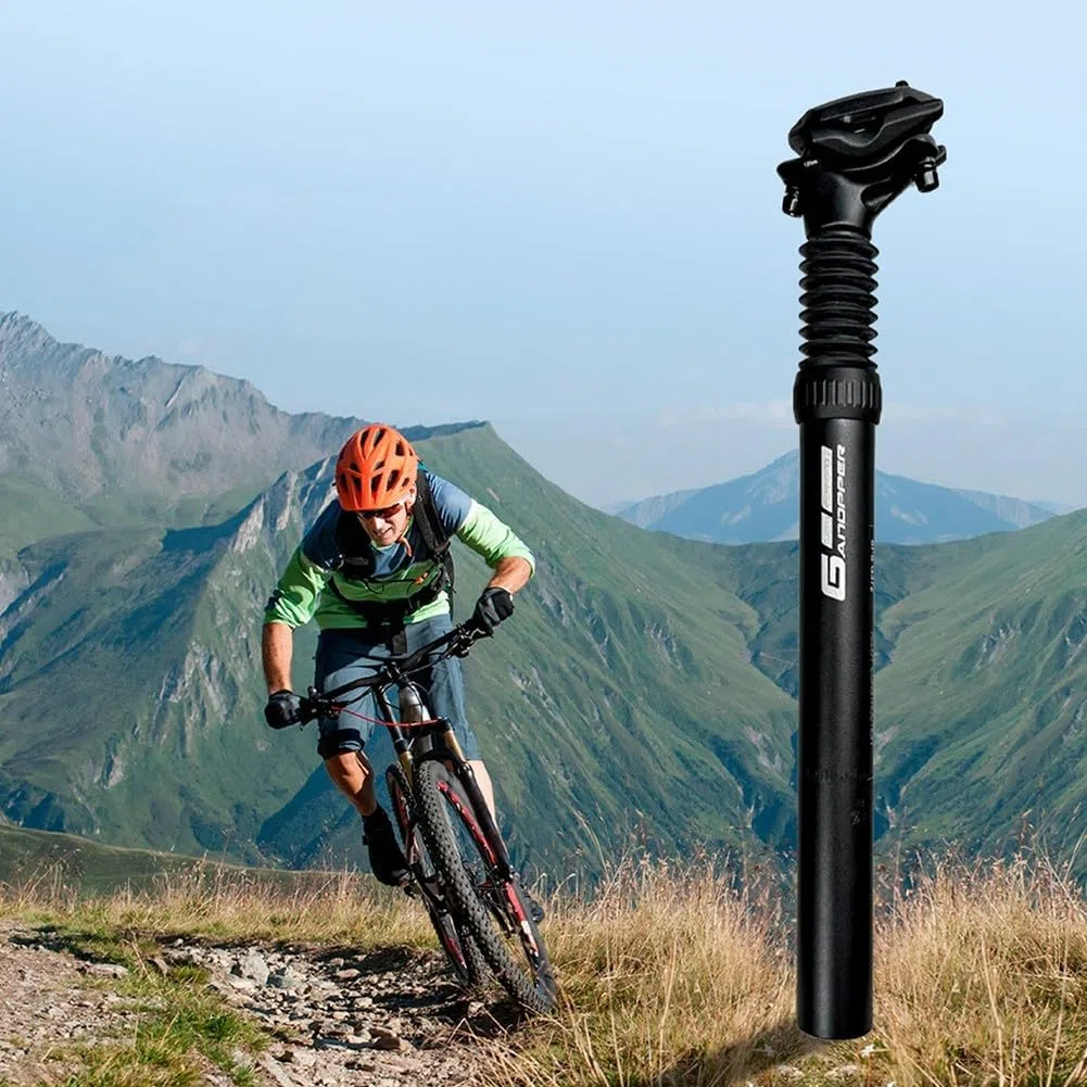 Tige de selle de vélo en alliage d'aluminium absorbant les chocs, 350 mm, 25,4 mm, 34,9 mm, suspension à ressort réglable pour le cyclisme