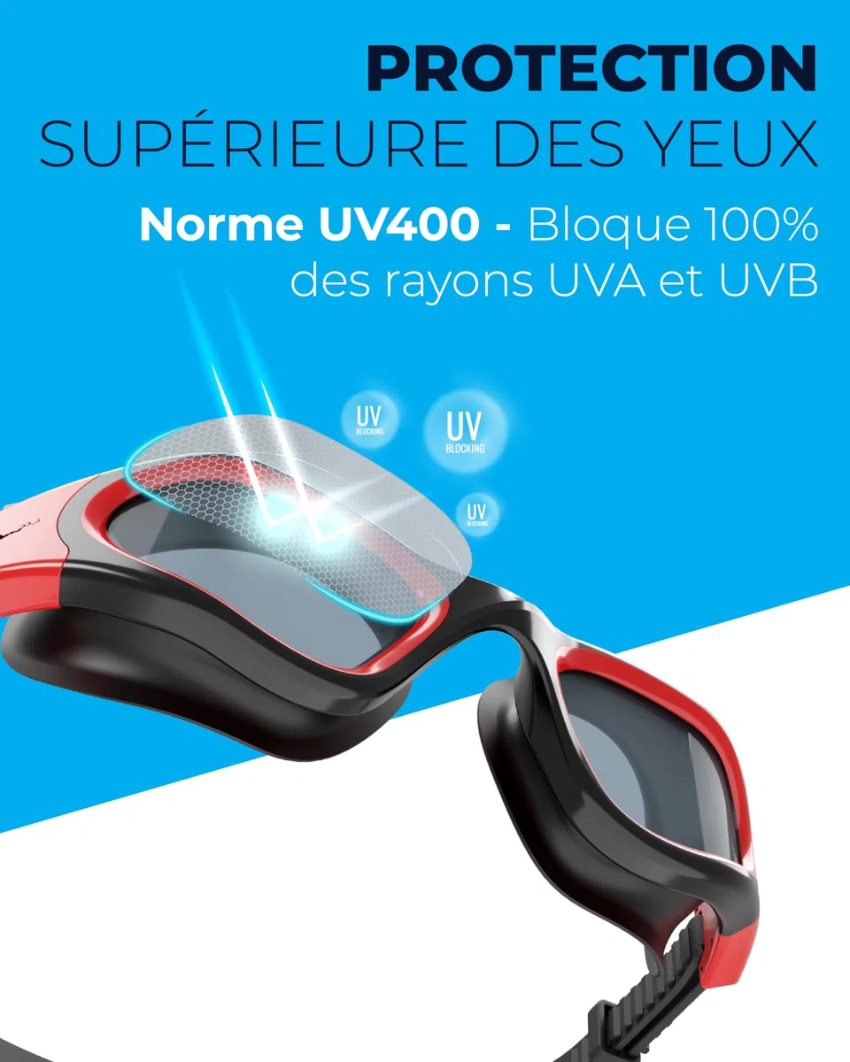 AqtivAqua Lunettes de Natation, DX Lunettes Piscine à Champ de Vision Large pour Adultes Hommes Femmes, Anti-Buée Étanches