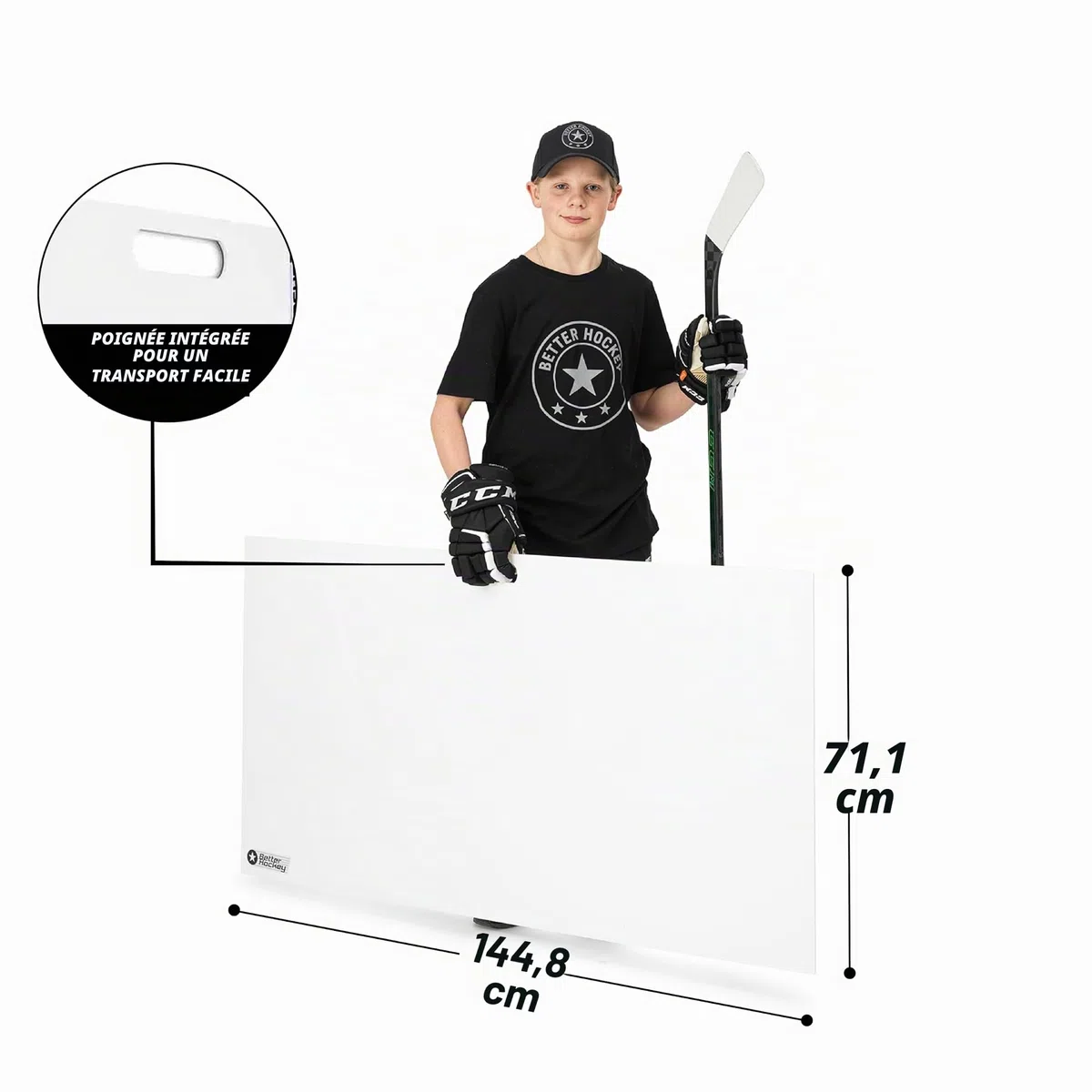 Better Hockey Extreme Pro Shooting Pad - Taille 150 x 75 cm - Tapis de tir de Hockey de qualité Pro - Glisse Incroyable