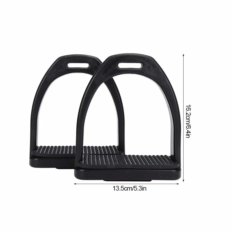 Fdit 2pcs étrier de Cheval étriers en Plastique de Haute résistance étriers d'équitation de sécurité étriers équestres antidérapants pour Selle(L)