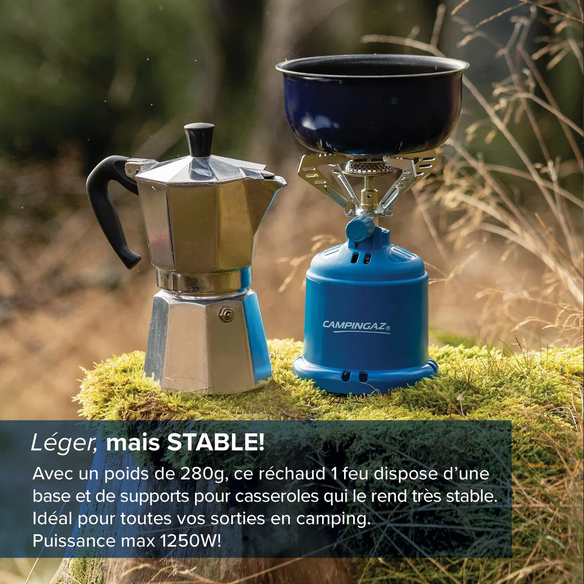Campingaz 206 S Réchaud de camping, réchaud à gaz 1 brûleur pour le camping, les festivals ou les randonnées, Bleu