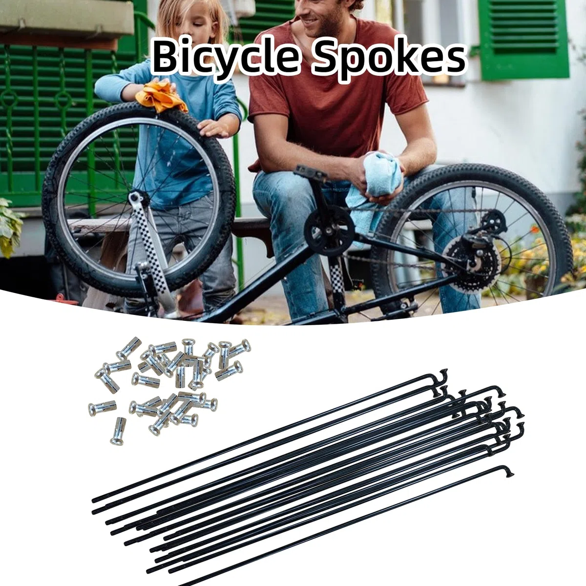 ACESOME Lot de 10/36 rayons de vélo avec mamelon, 71-253 mm, diamètre 2,5 mm, rayons en acier/acier inoxydable 12 G, pour rayons de roue de VTT, descente, trekking, plus et vélos de ville