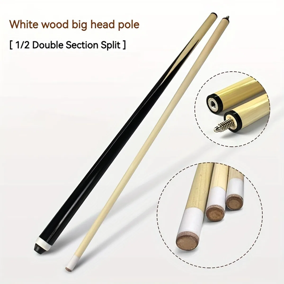 Bâtons de queue de billard professionnels en bois d'érable - 145 cm - Ergonomique - Fournitures de billard en bois d'érable professionnel - Fournitures de billard élégantes pour la pratique des matchs