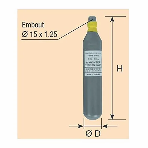 CARTOUCHE CO2 60G DIAMÈTRE 35 RECHARGE DÉSENFUMAGE CL5