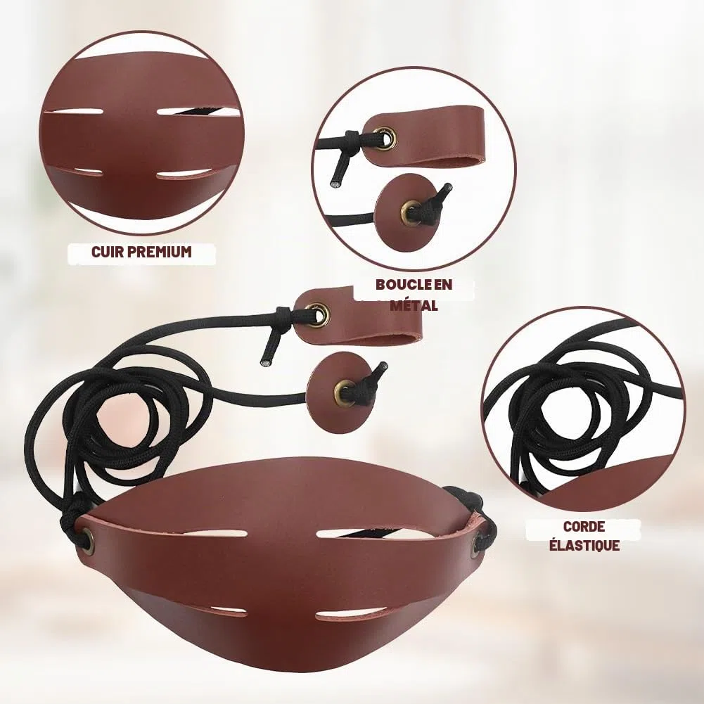 Lance-pierre Slingshot fabriqué à la main – Lance-pierre précis en cuir synthétique et paracorde pour golf, tennis et sports canins, réglable jusqu'à 150 cm