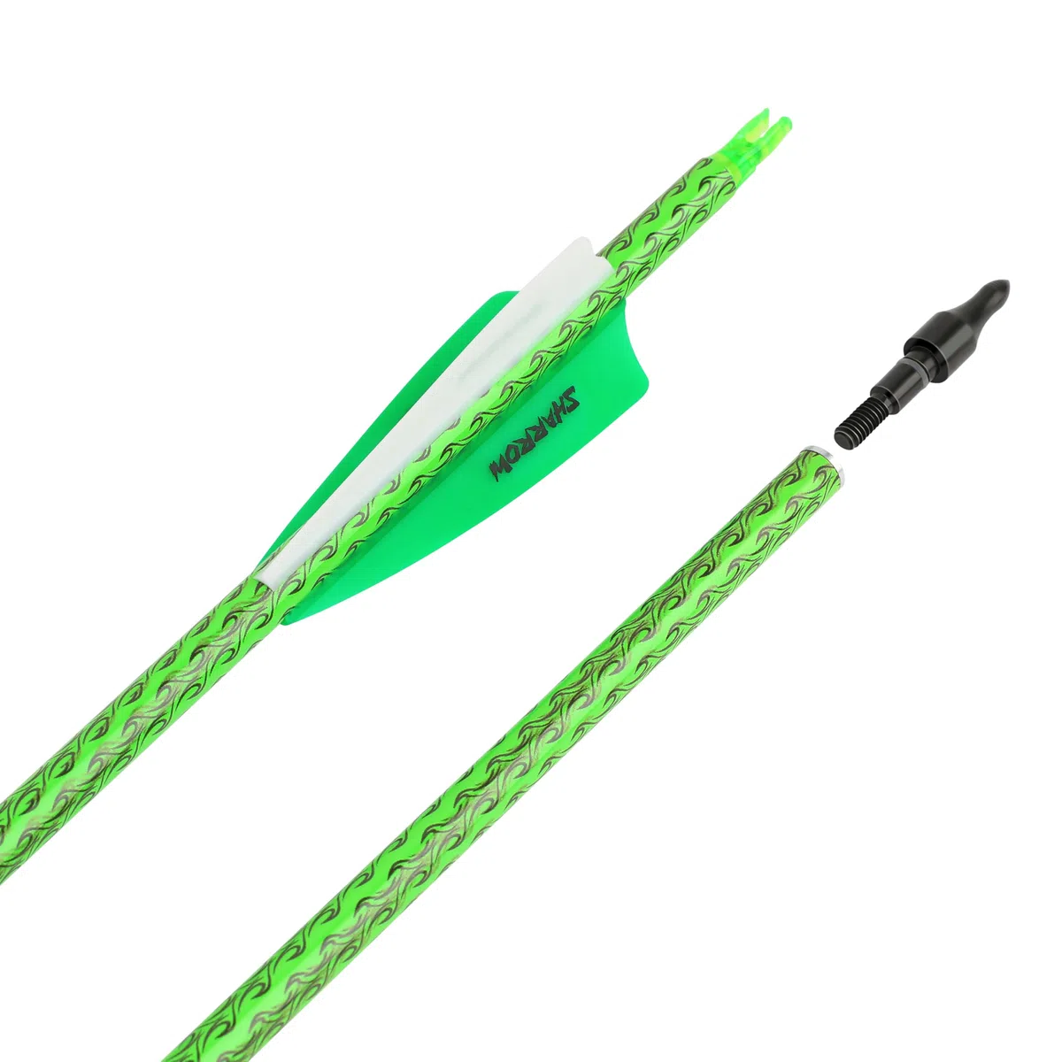 wolfman 30 Pouces ​Flèche de Carbone Coloré Spine 500 Flèche Carbone Flèche de Chasse avec 4" Plume Flèches pour Arc Classique Arc a Poulies Arc Long Tir à l'arc