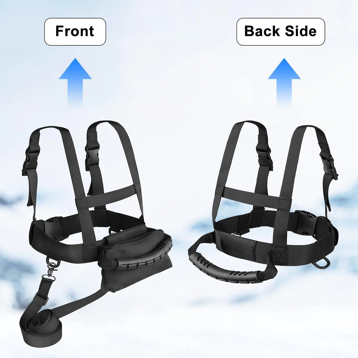 Sangle de ski pour enfant - Aide au transport - Avec laisse amovible et sac réglable - Sangle d'épaule de ski - Accessoire de ski pour débutants