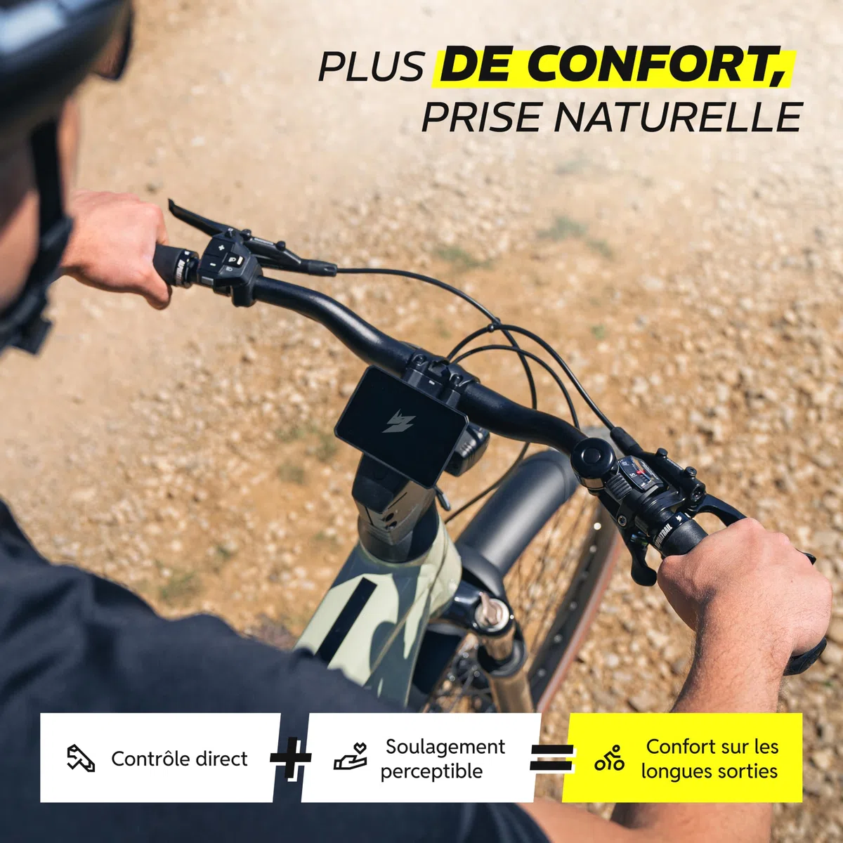 Alphatrail FitFree poignee Velo Ergonomique avec Toucher Naturel, poignée VTT Ergonomique Lock-on 22,2 mm, 1 Paire, poignée Ergonomique Velo pour randonnée, Trekking & vélo électrique