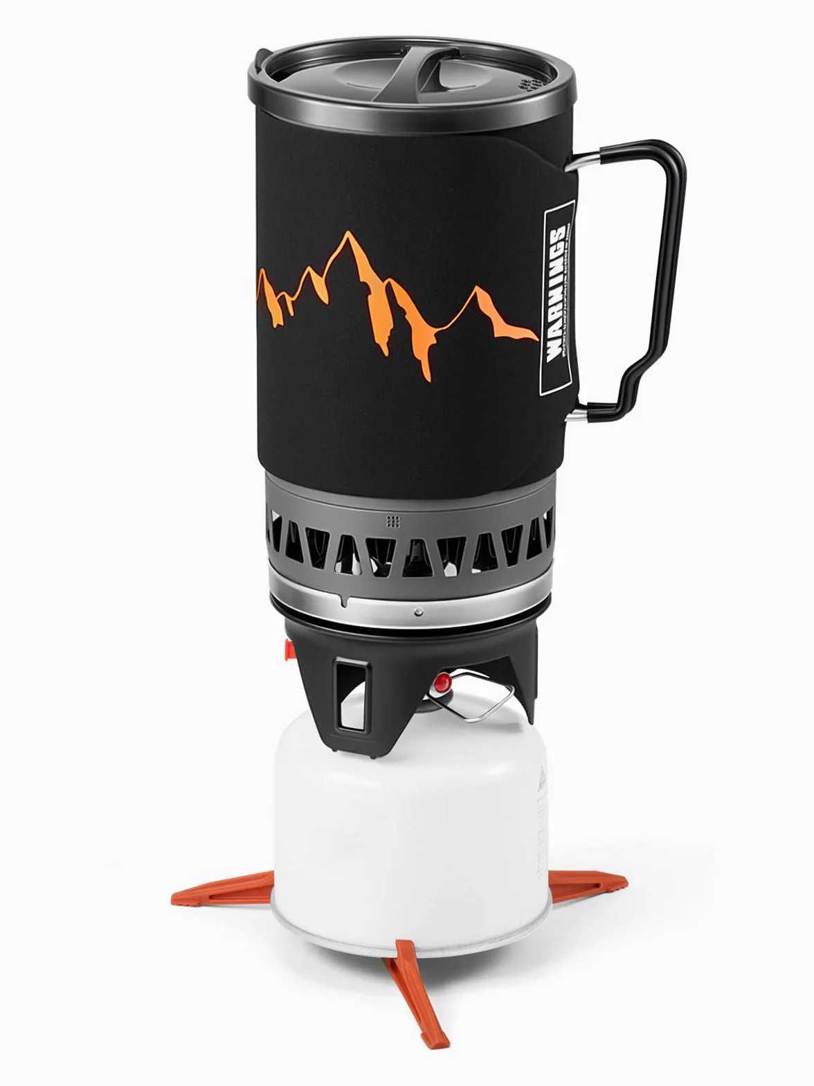 Odoland Backpack Camping Furnace, 1.4l Camping Cooking System, Casserole de Camping Portable avec Cuisinière à Gaz pour La Randonnée, La randonnée, La pêche, La Chasse et Les Urgences