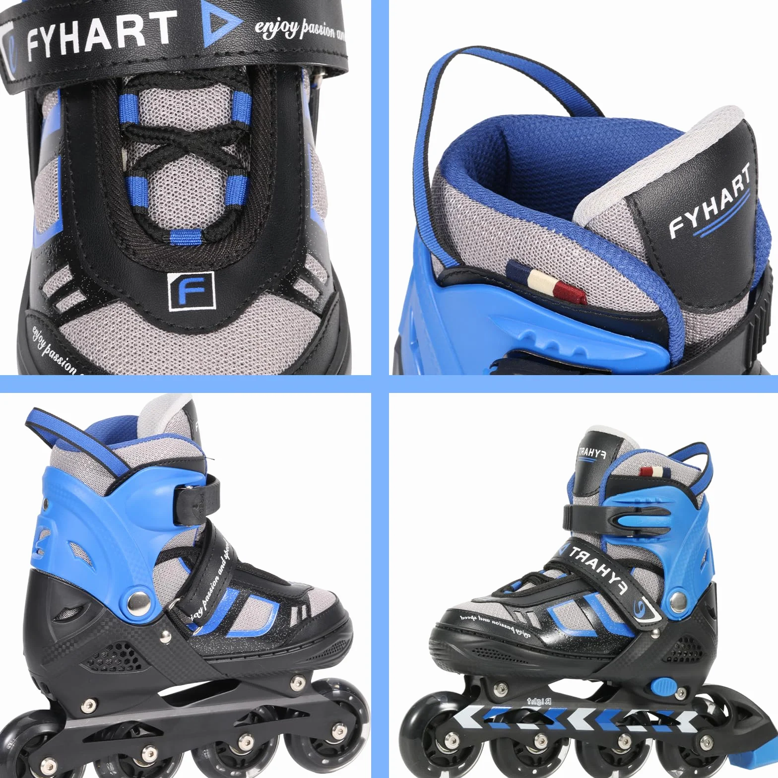 Rollers en Ligne pour Enfants Garçon| Patins à roulettes Réglables Jusqu'à 4 Tailles Roller Enfant Garçon Fille | Idéal pour Les Loisirs, Le Sport