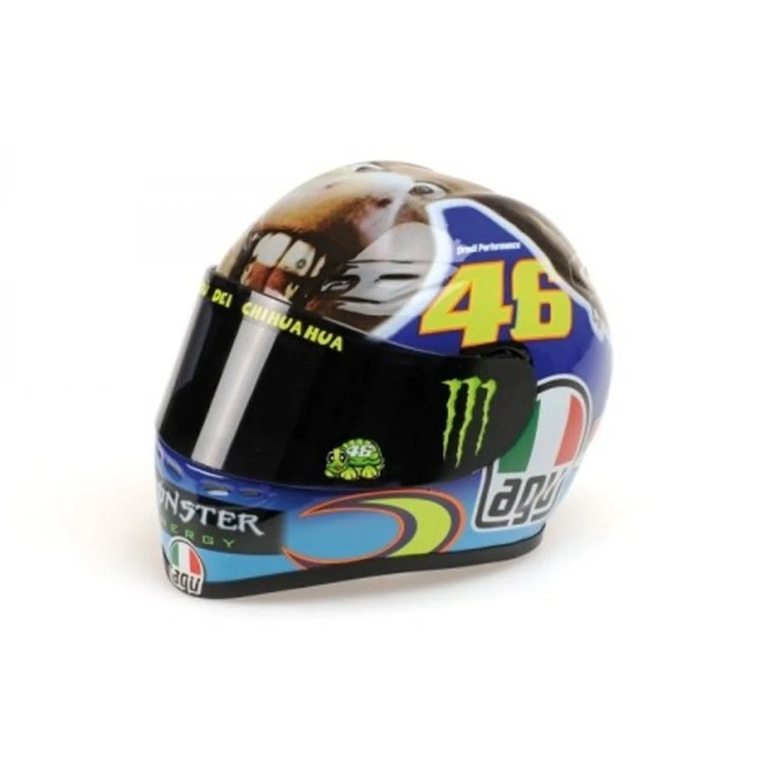 Valentino Rossi Casque 1/5 VR46 Mini Casque Misano 2009, Unisexe.