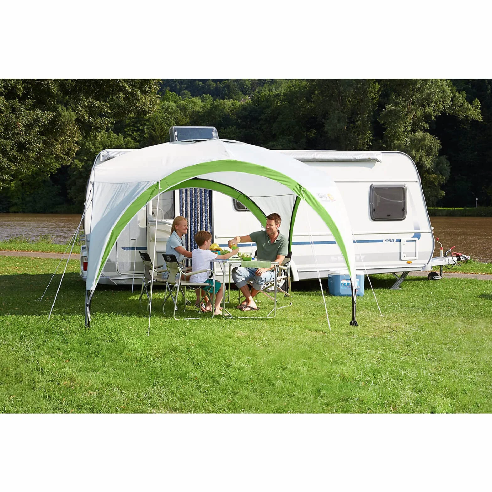 Coleman Tonnelle Pro XL 4,5 x 4,5 m pour Festivals, Jardin et Camping, poteaux en Acier Robuste, Grande Tente d'événement avec Protection Solaire SPF 50+