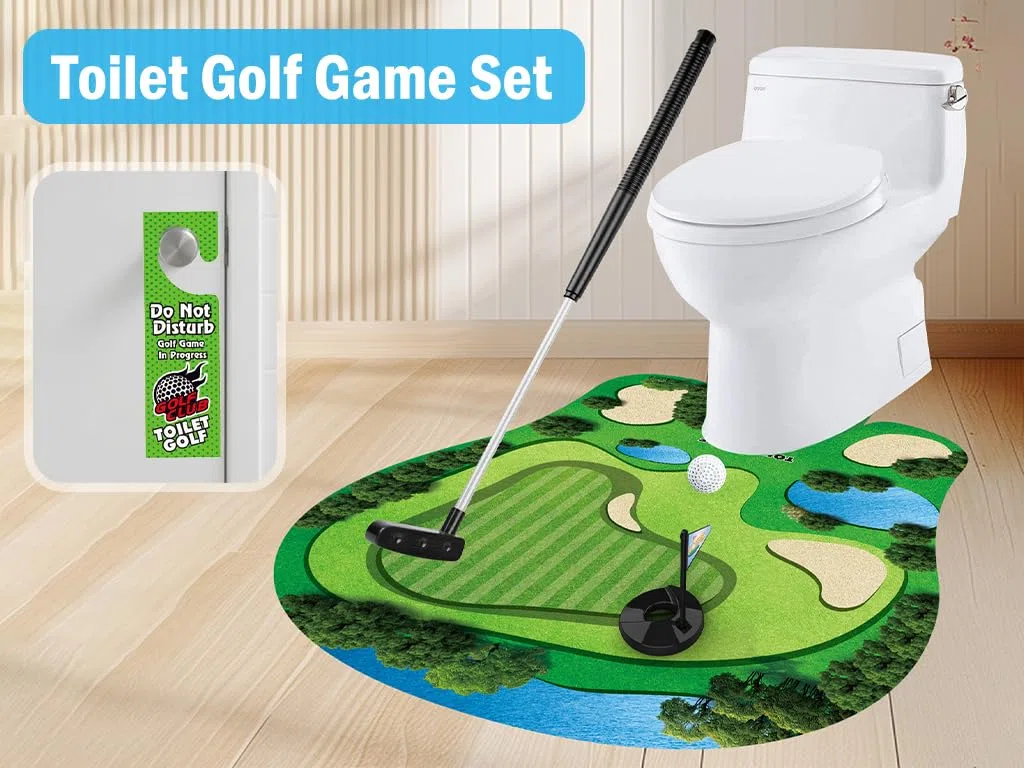 Coffret Cadeau De Golf De Toilette, Mini Golf pour La Maison, Cadeau Golf pour Homme, Mini Golf Cadeaux pour Hommes, Mini Golf Toilette, pour La Maison, Cadeau d'anniversaire