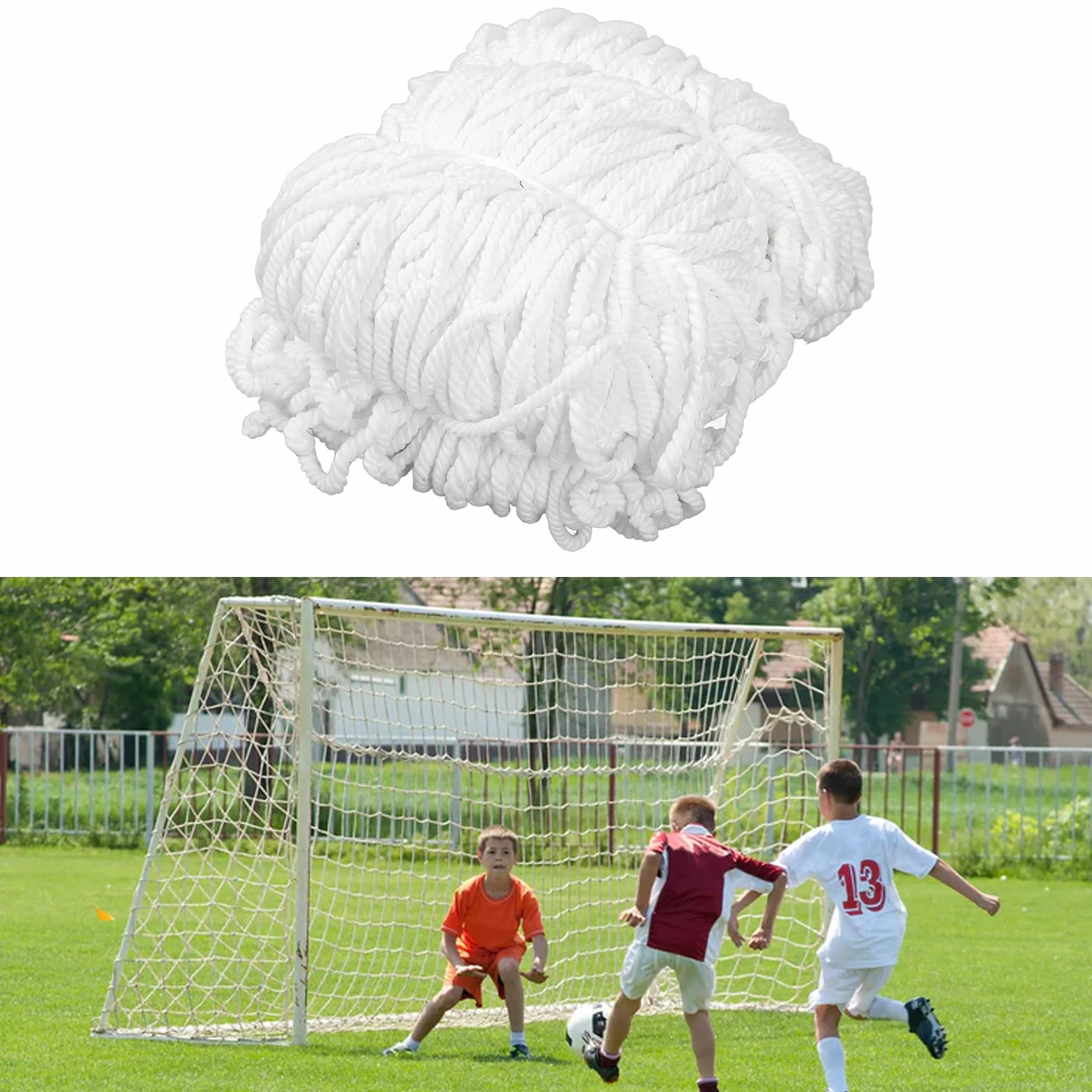 BuyWeek Filet de But de Football, 3 x 2 m Remplacement de Filets de But de Foot en Polypropylène pour Match et Entraînement de Football