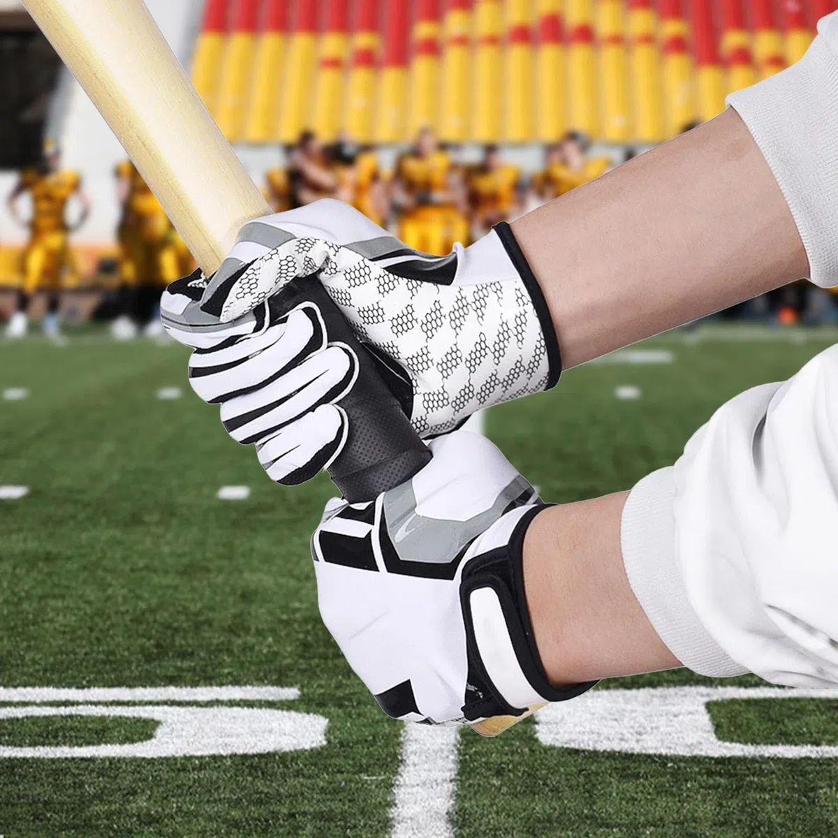 Gants de softball - Gants de frappe de baseball, gants de sport antidérapants, gants respirants, paume super adhérente, gants de jeu de baseball pour adultes, hommes et femmes
