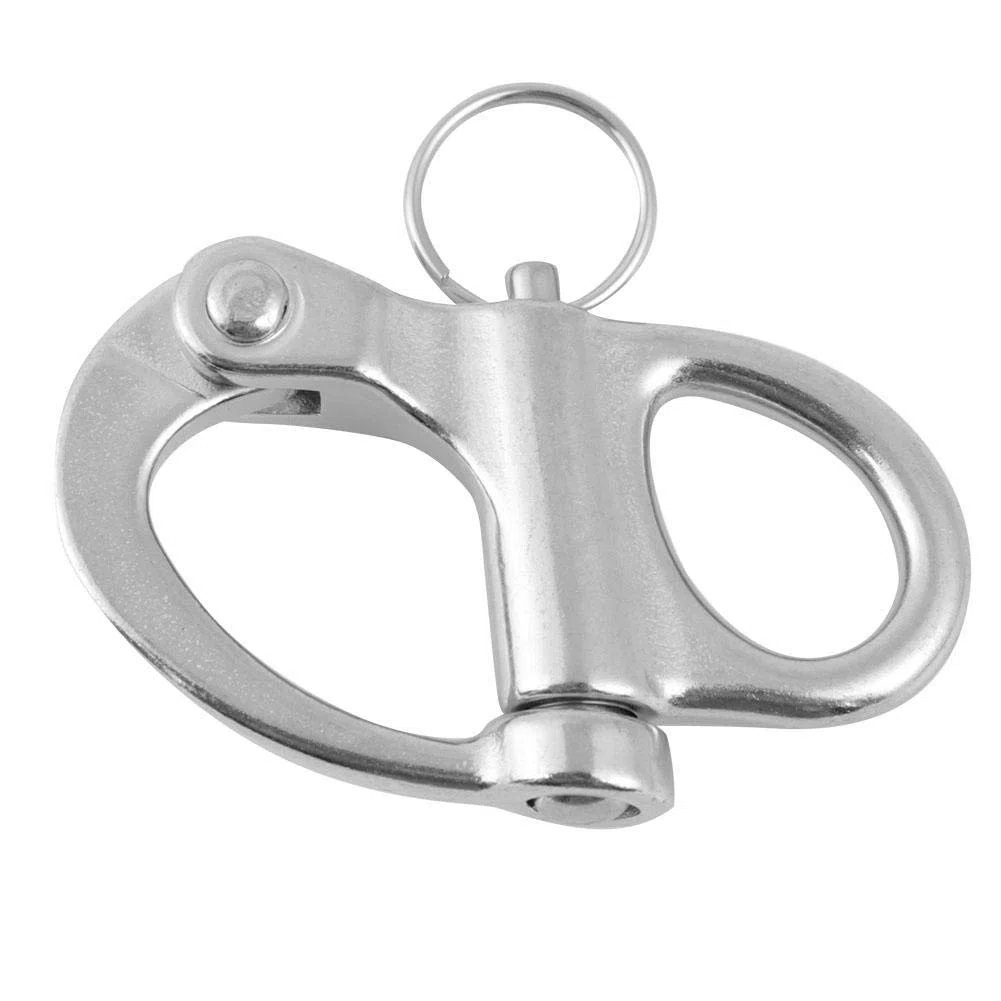 Manille à Attache Rapide Fixe Keenso en Acier Inoxydable avec Attache Rapide et Anneau Rond pour Bateau, Camion, fourgonnette, Caravane, remorque