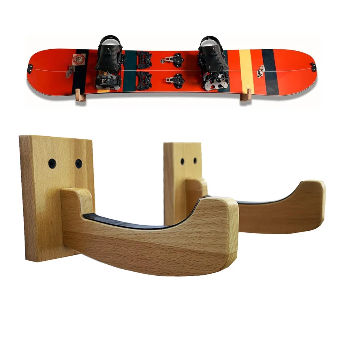Support mural pour planches de surf - Organiseur de rangement en bois pour snowboard - Support de rangement mural - Pour l'extérieur, la cave, le garage, la ferme, le jardin, la terrasse et
