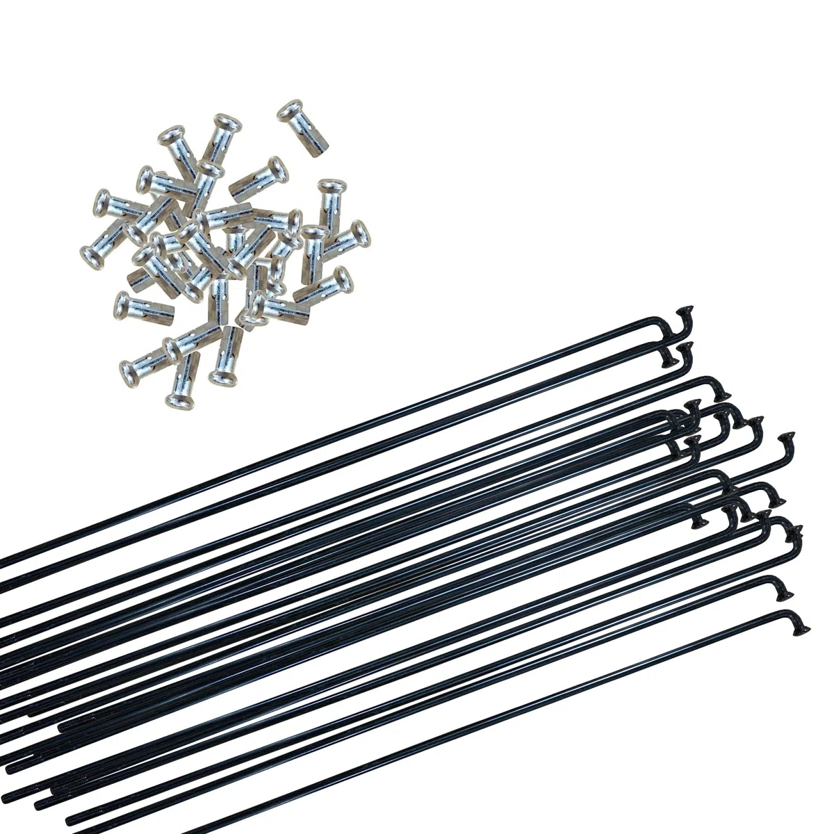 ACESOME Lot de 10/36 rayons de vélo avec mamelon, 71-253 mm, diamètre 2,5 mm, rayons en acier/acier inoxydable 12 G, pour rayons de roue de VTT, descente, trekking, plus et vélos de ville