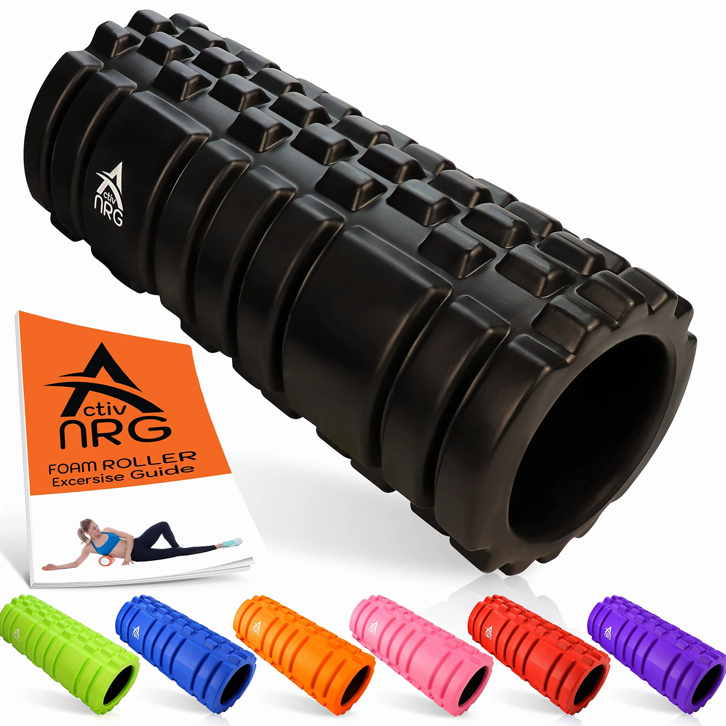 ActivNRG Rouleau en mousse pour massage musculaire des tissus profonds Noir