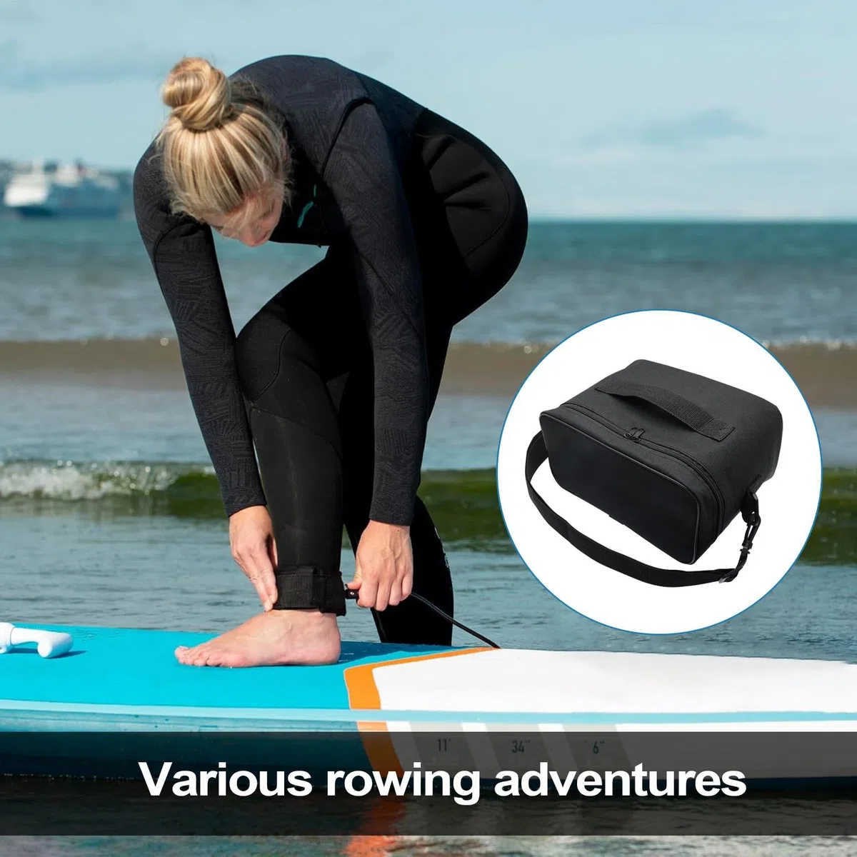 Sac de Transport pour Pompe à air électrique – Sac de Transport pour Pompe à air électrique – Sac à Dos de Voyage de capacité, Poche de Rangement Portable, bandoulière réglable pour Le