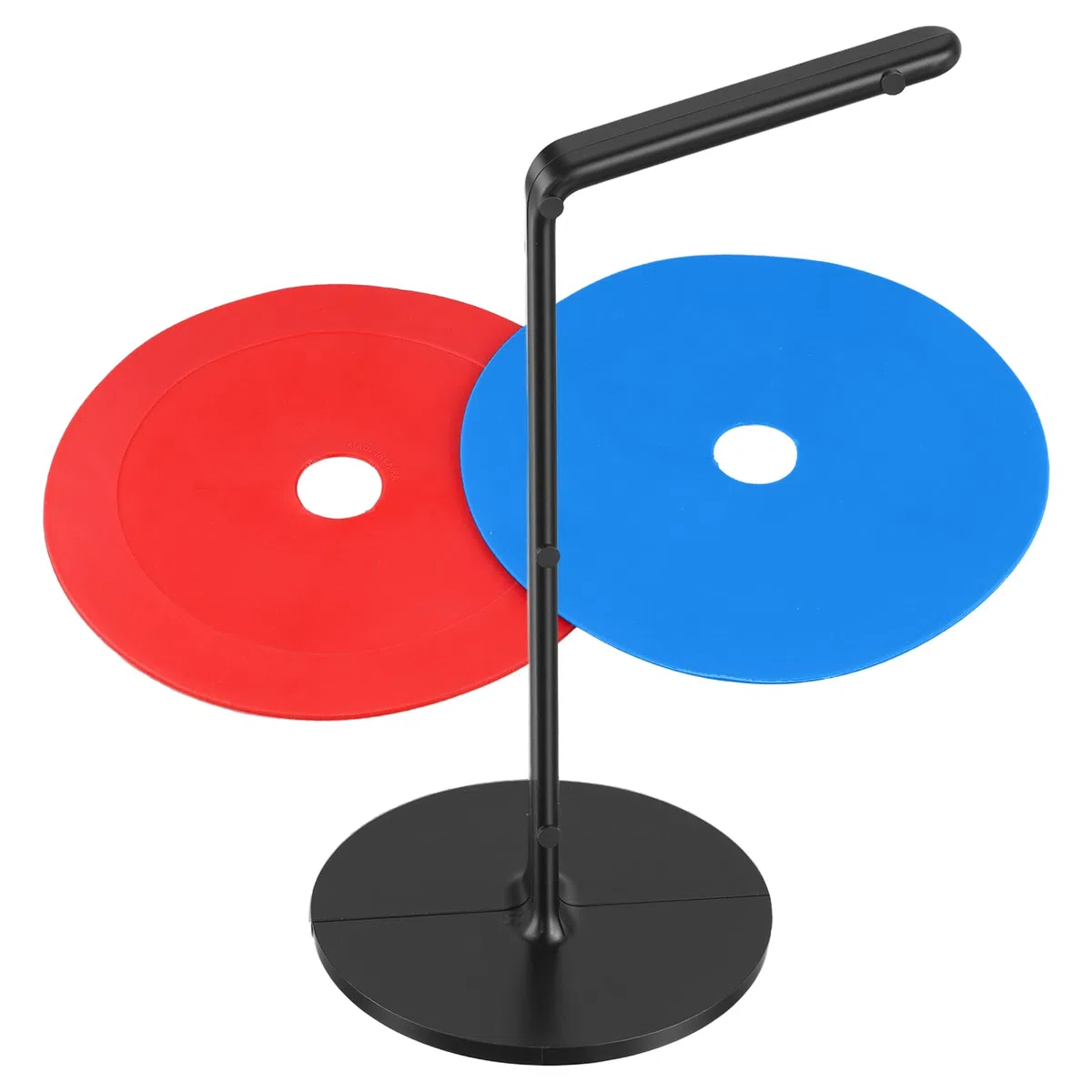 Plot Sport 30 Disques de Marquage 15 cm Antidérapants avec Support - Disques Plats pour Football Basketball Handball - Rouge Jaune Bleu