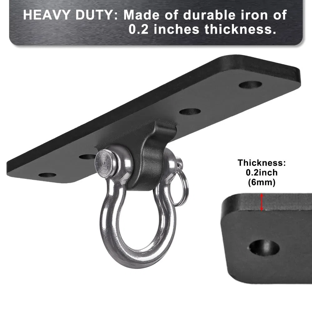 Dolibest Suspension Le Hamac Suspendre la Balançoire Ensemble de Support Mousqueton pour Aire de Jeux Intérieur Extérieur Chaise Yoga Corde Sacs de Frappe, Jusqu'à 600lbs