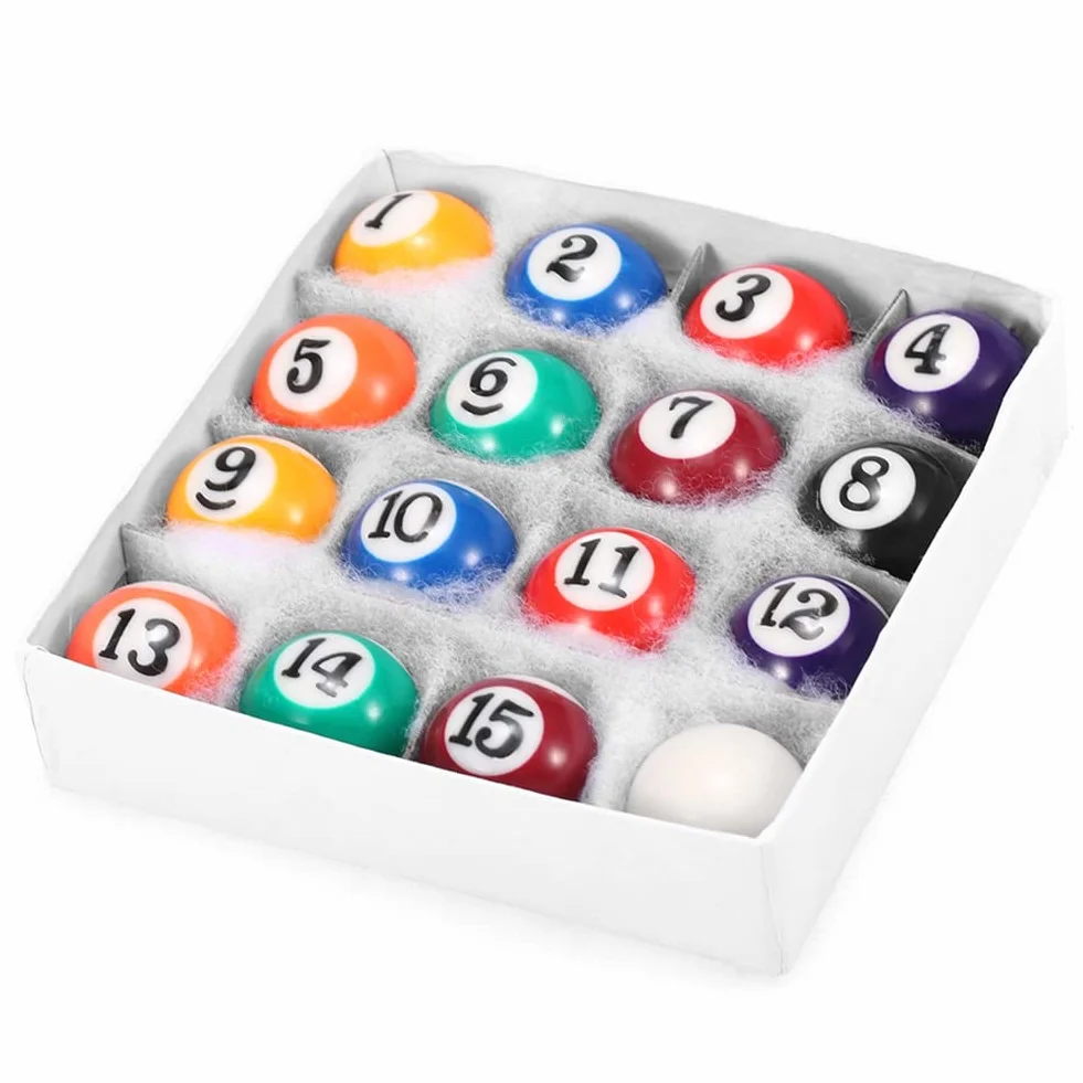 Josenidny Lot de 16 mini boules de billard en résine pour enfant 25 mm