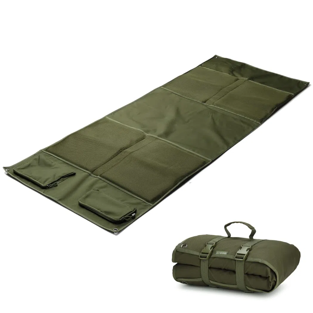 MOZETO Tapis de tir extra large, pliable avec rembourrage pour tir couché, équipé d'un système de sangle Molle et de deux poches pour accessoires