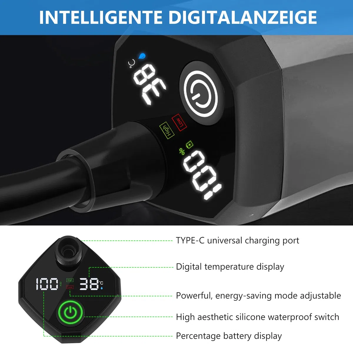 Kit Douche de Camping,Camping Douche Portable 9000mAh,Douche de Camping Rechargeable avec Pompe de Douche Électrique Rechargeable,Portable Camping Douche,Douche Camping pour Extérieure Camping Voyage