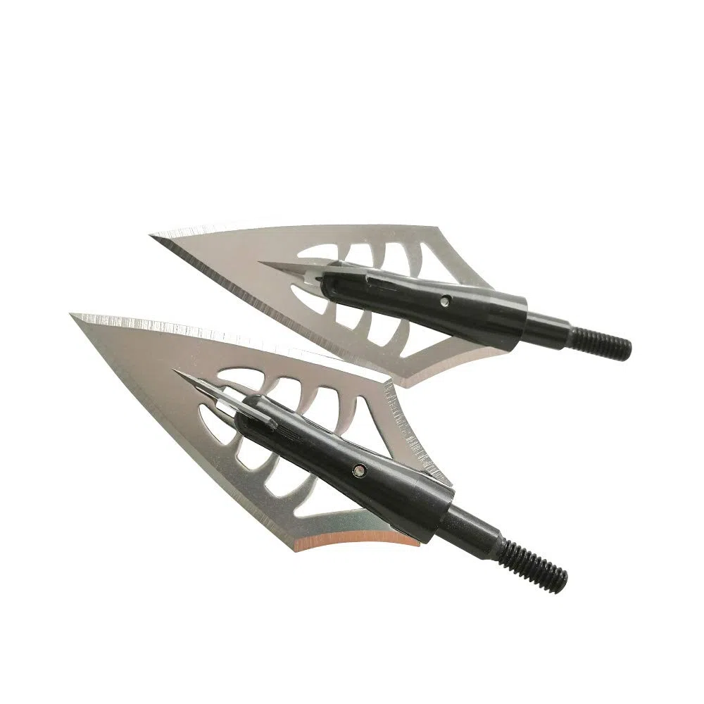 6pcs Tir à l'arc Têtes de Flèche 160 Grain Pointes de Flèche 2 Lames 144 Grain Points de Chasse Broadheads pour Arbalète et Flèches de Carbone