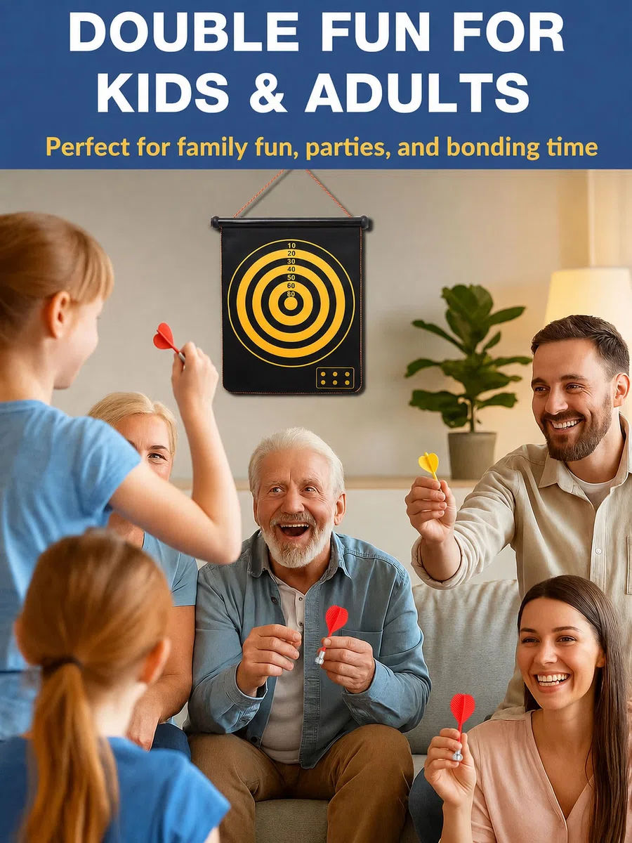 Cible de fléchettes magnétique pour Enfants avec 12 fléchettes sûres, Double Face, Cadeaux pour Enfants de 4, 5, 6, 7, 8, 9, 10, 11, 12 Ans, Jeu d'intérieur et d'extérieur